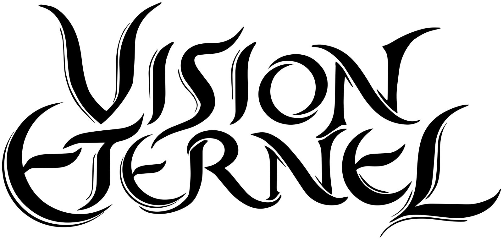 Logo de letras negras con curvas de estilo modernista que dice Vision Éternel
