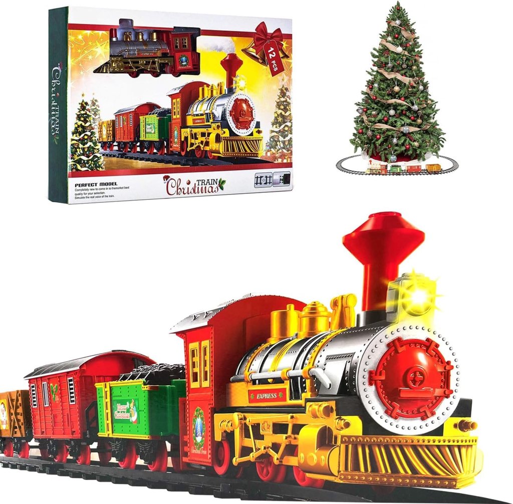 Tren eléctrico de Navidad con luces y sonido – diversión bajo el árbol