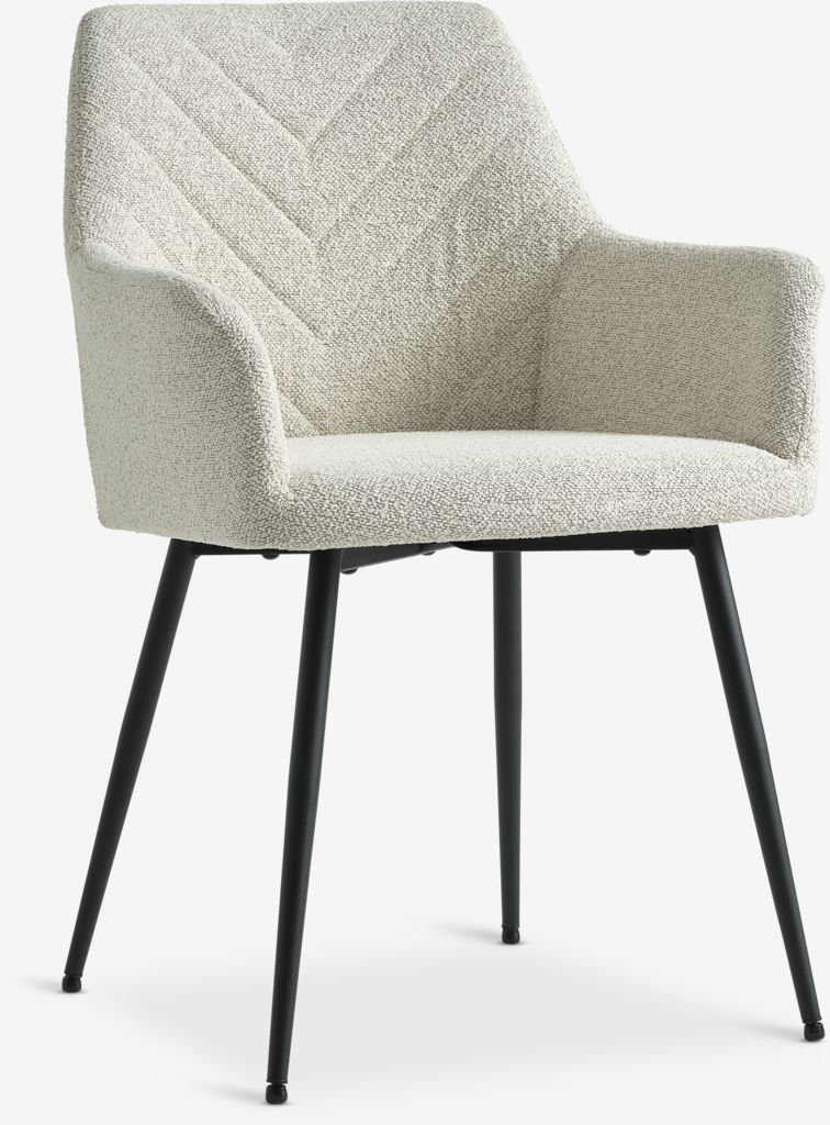 Silla de comedor PURHUS en elegante combinación blanco crudo y negro