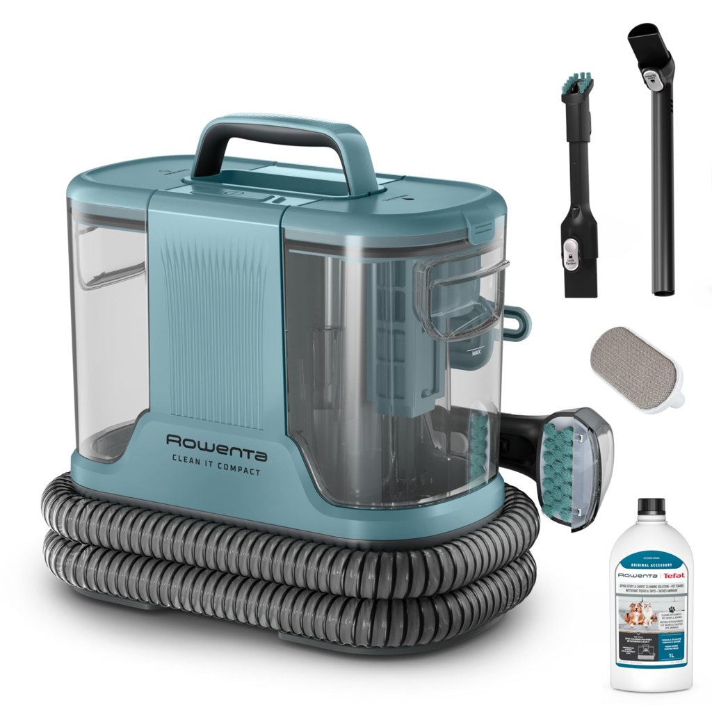 Aspiradora Tapicerías Rowenta Clean It Compact 400W (11.5 kPa succión, 4 accesorios, portátil manchas/mascotas