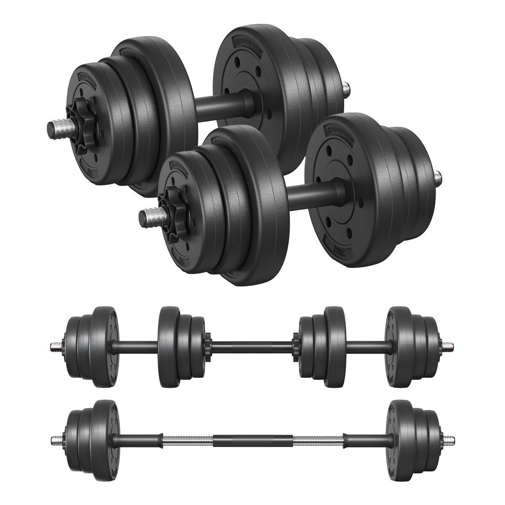Mancuernas ajustables 2 en 1 SONGMICS 20 kg: fuerza sin límites
