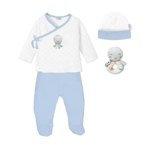 Set regalo recién nacido Don Algodón con sonajero – ¡Ideal para su sonrisa!
