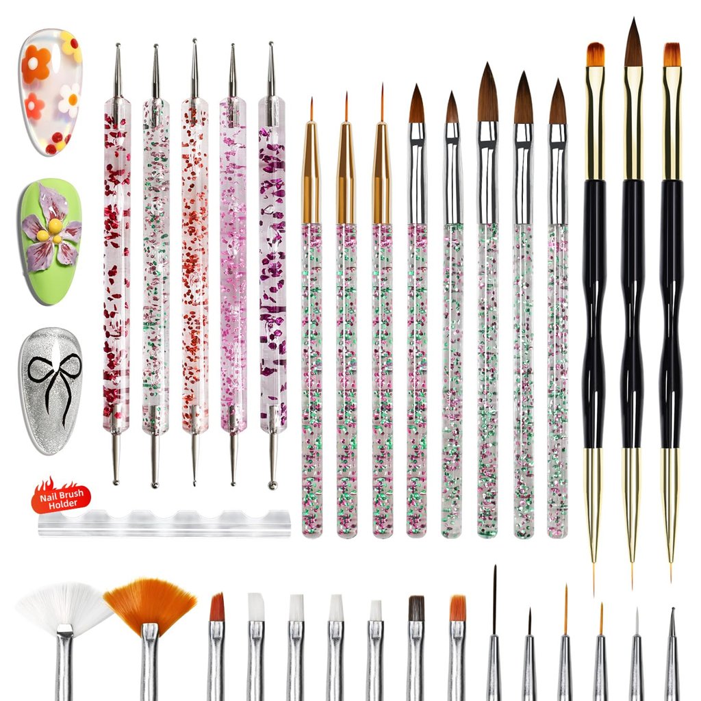 Kit de 32 pinceles profesionales para uñas: precisión y estilo