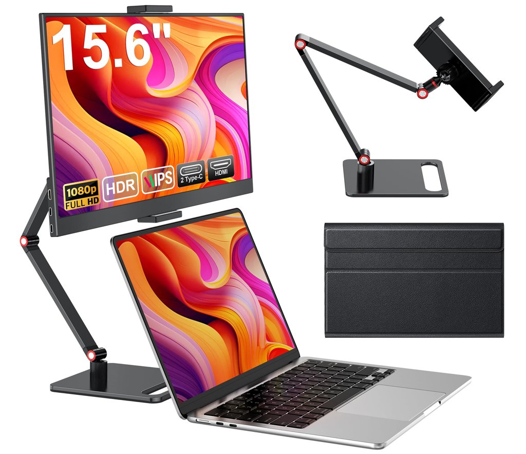 Monitor portátil 15,6'' Full HD con soporte giratorio 360°