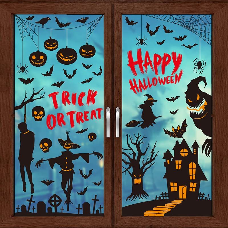 Decora tus cristales con calcomanías Halloween