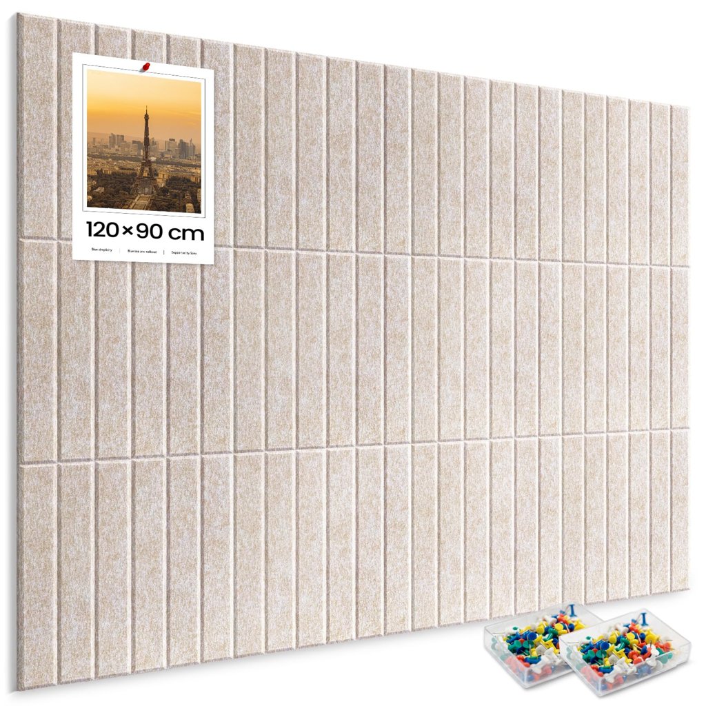 Tablón de anuncios de fieltro 120×90 cm – organiza tus notas con estilo