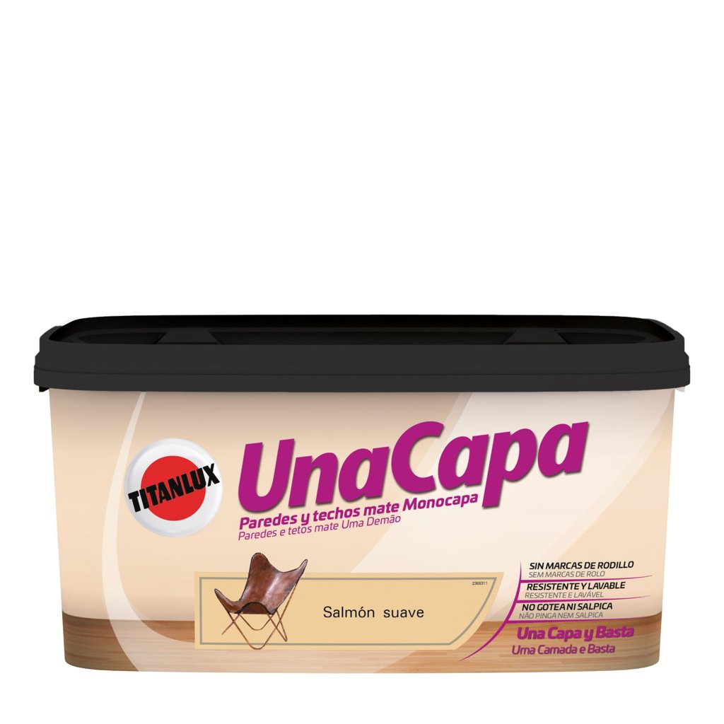 Titanlux Capa Salmon Suave 4 L – Color vibrante y fácil aplicación