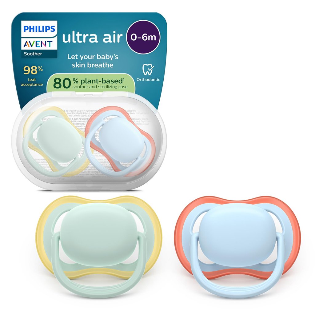Pack 2 de chupetes Philips Avent Ultra Air, suave y práctico
