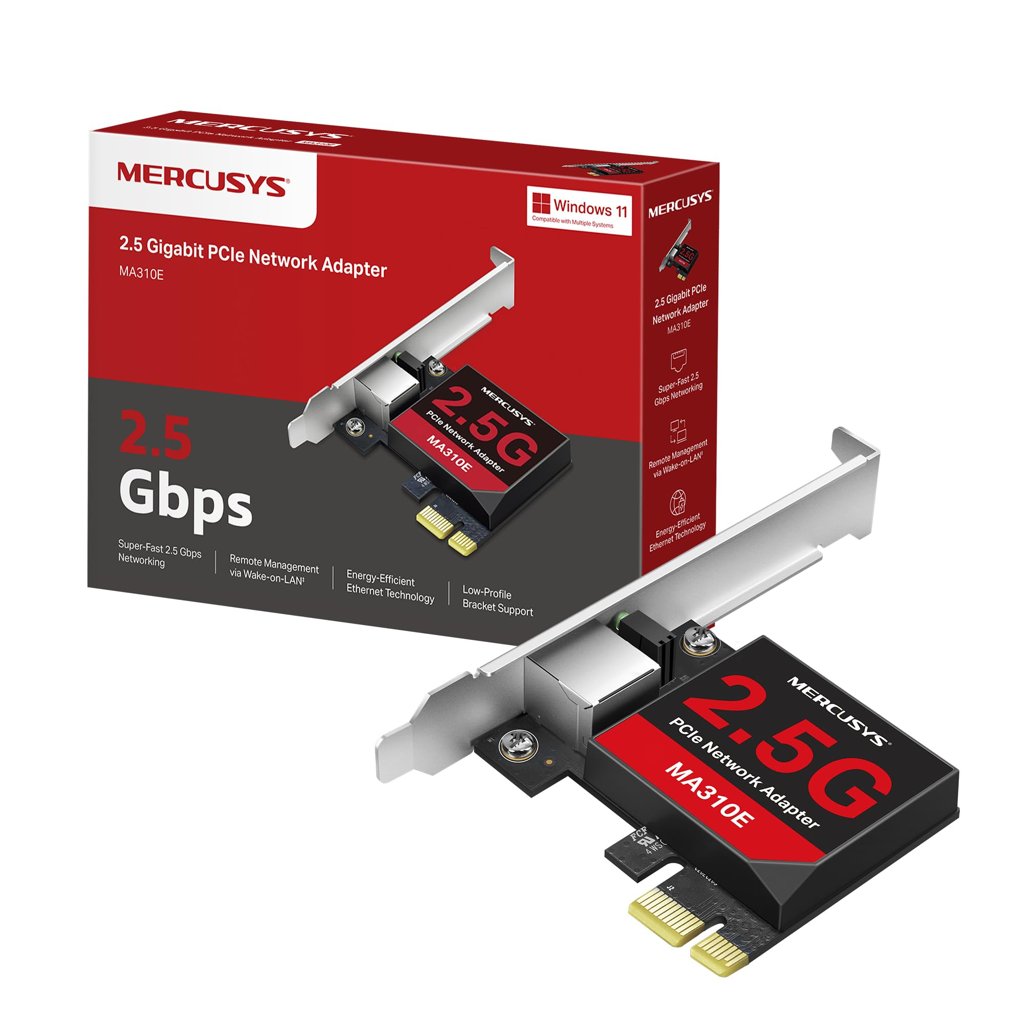 Tarjeta PCIe 2.5 Gbps de Mercusys: velocidad de red superior