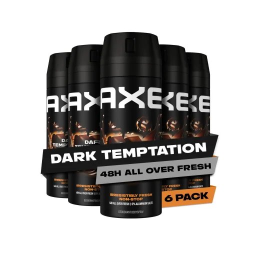 Pack de 6 desodorantes Axe Dark Temptation – frescura prolongada