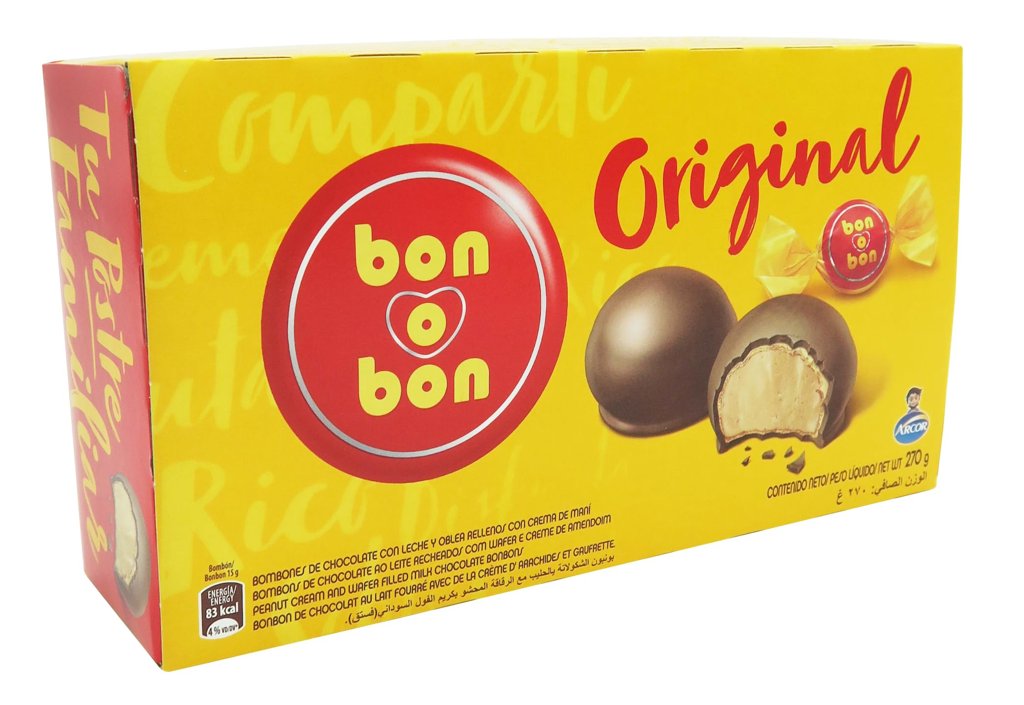Pack de 3 bombones Arcor Bon o Bon con chocolate y crema de cacahuete