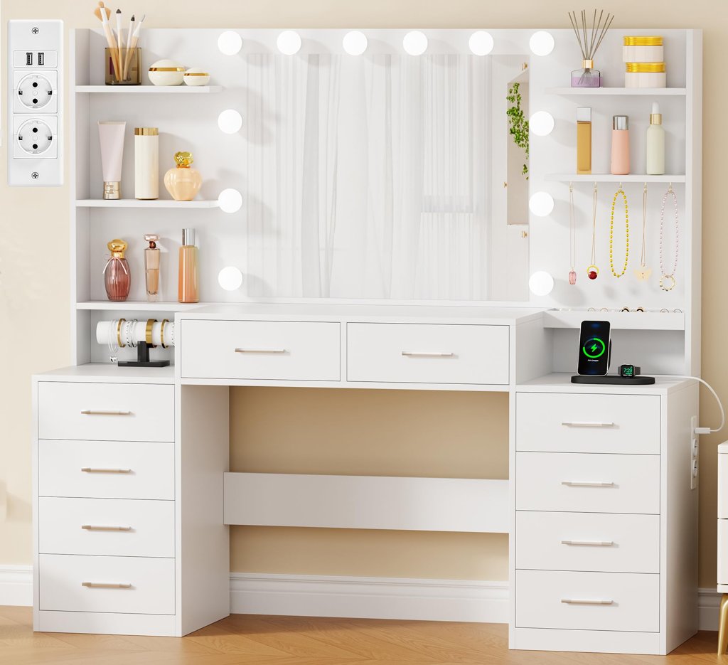 Tocador con luz LED y 10 cajones a mitad de precio
