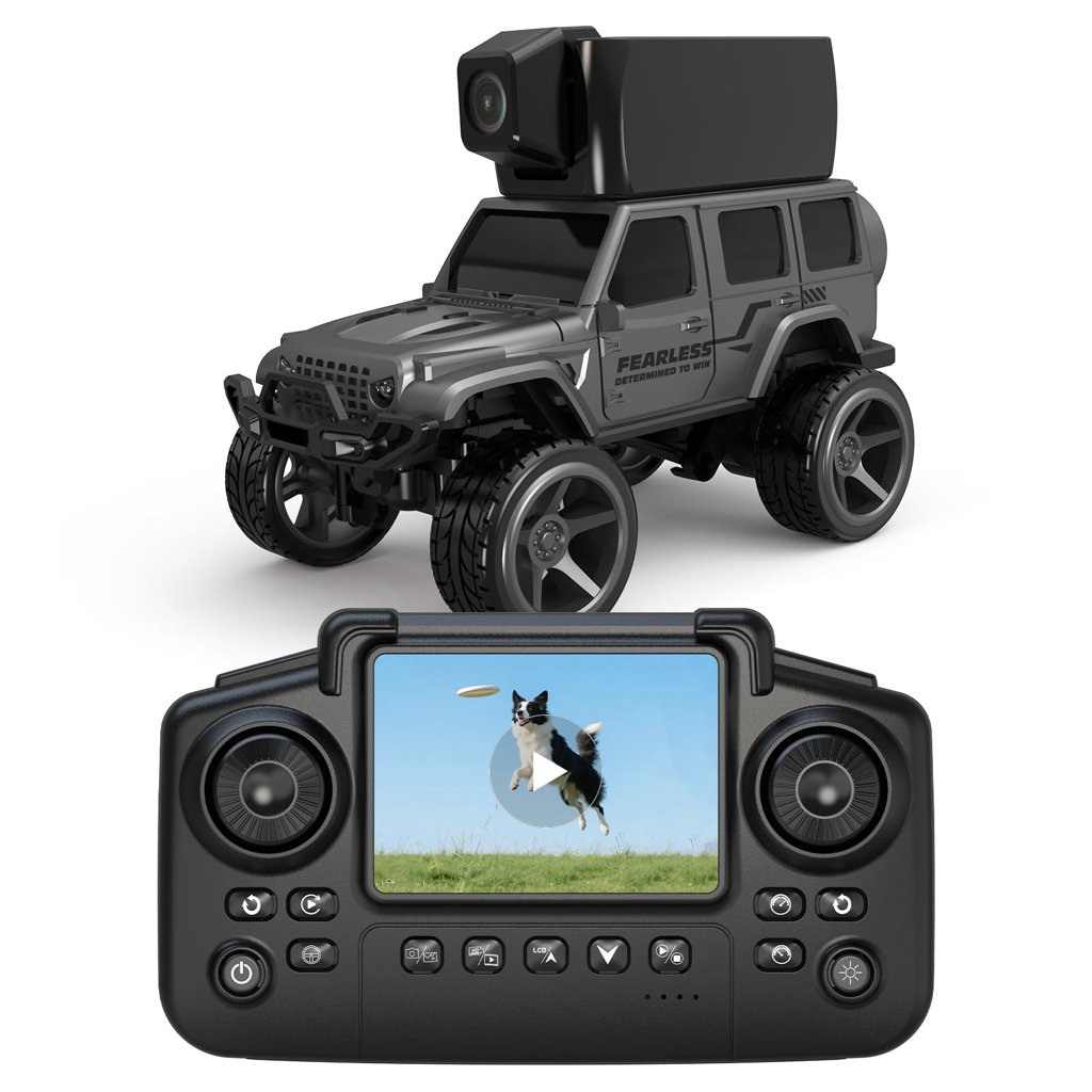 Mini coche RC FPV 1:64 con cámara, pantalla LCD y control por app
