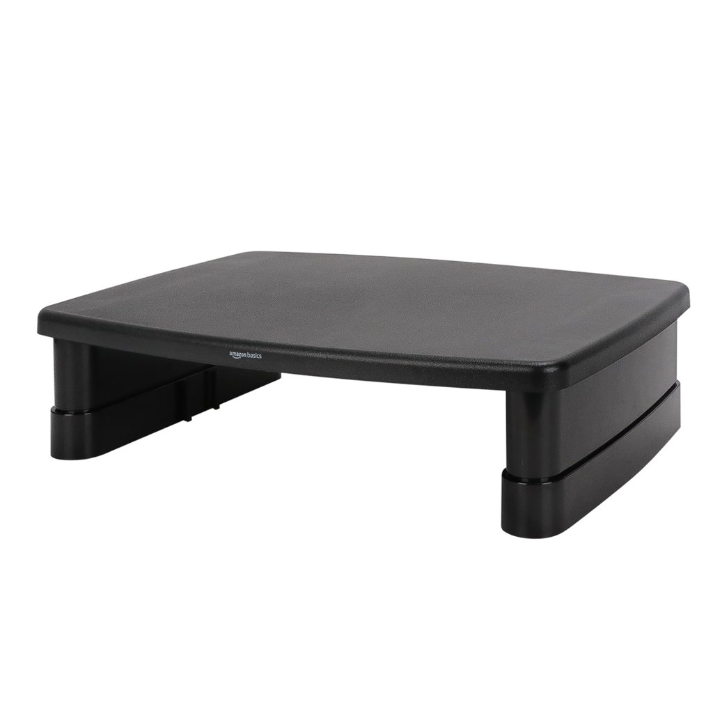 Eleva tu pantalla con el soporte ajustable de Amazon Basics