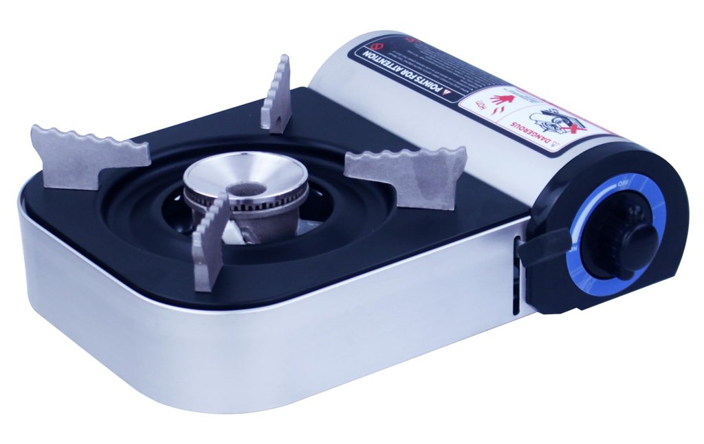 Hornillo de gas portátil 2100W con encendido piezoeléctrico para camping