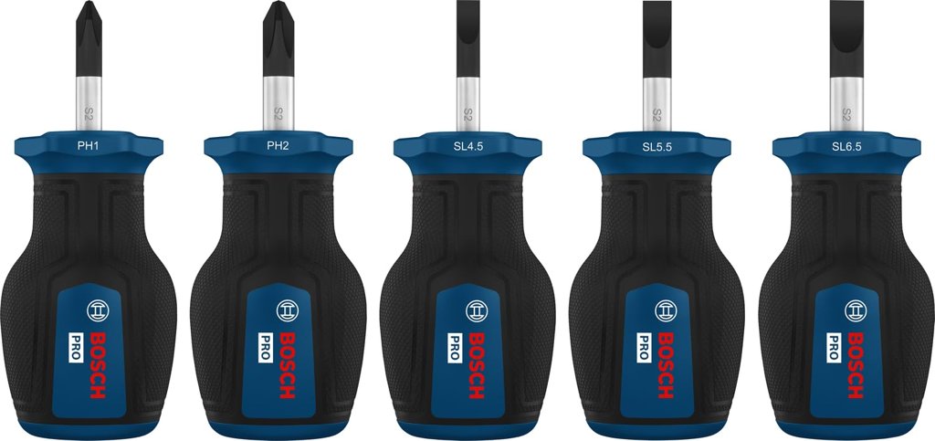 Bosch Set de destornilladores cortos PRO PH/SL, 5 unidades