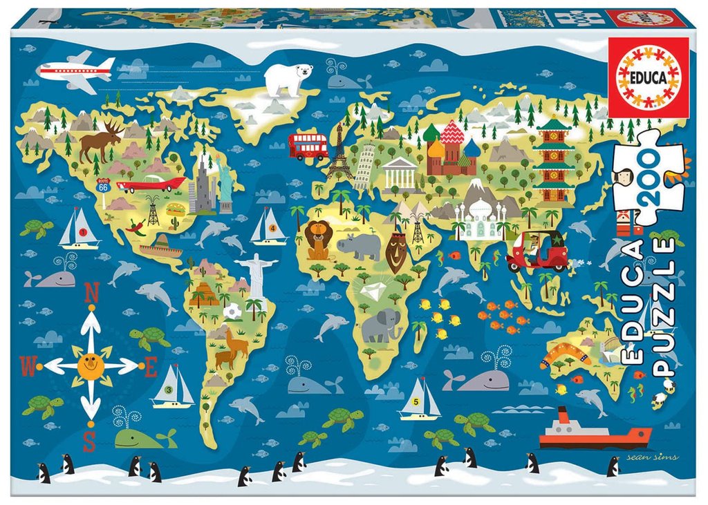 Descubre el mundo con el puzzle de 200 piezas Educa – ¡Aprende jugando!