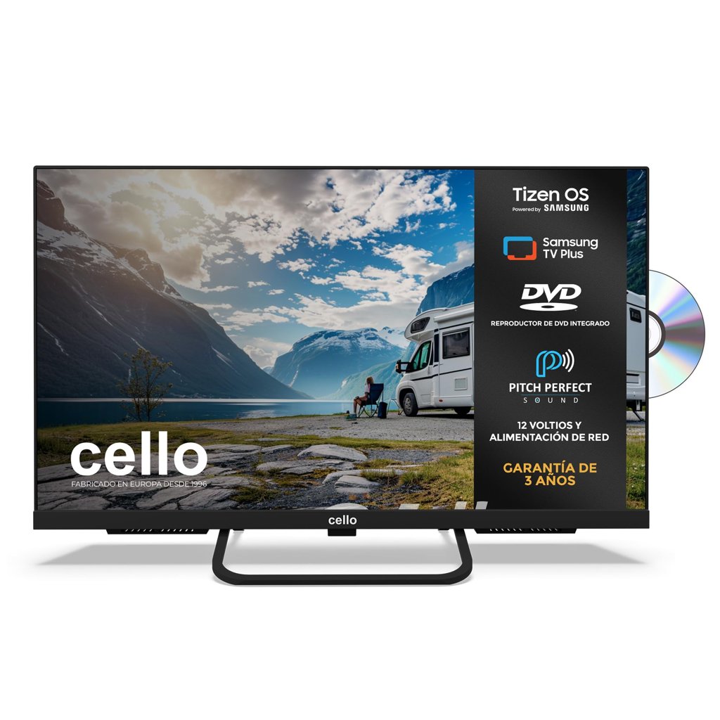 TV Smart LED 24" 12V con DVD y Bluetooth para autocaravana