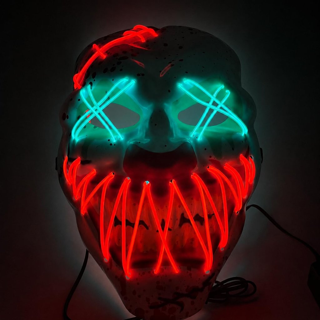 Máscara LED estilo Purge para Halloween: brillo terrorífico