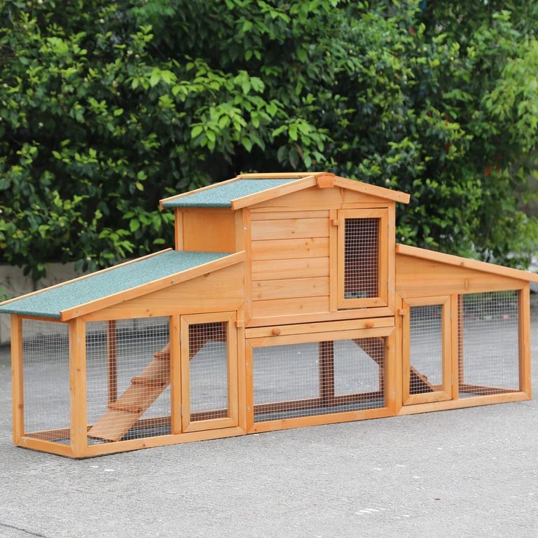 Gallinero exterior para 4‑6 gallinas con techo asfáltico – 204 cm