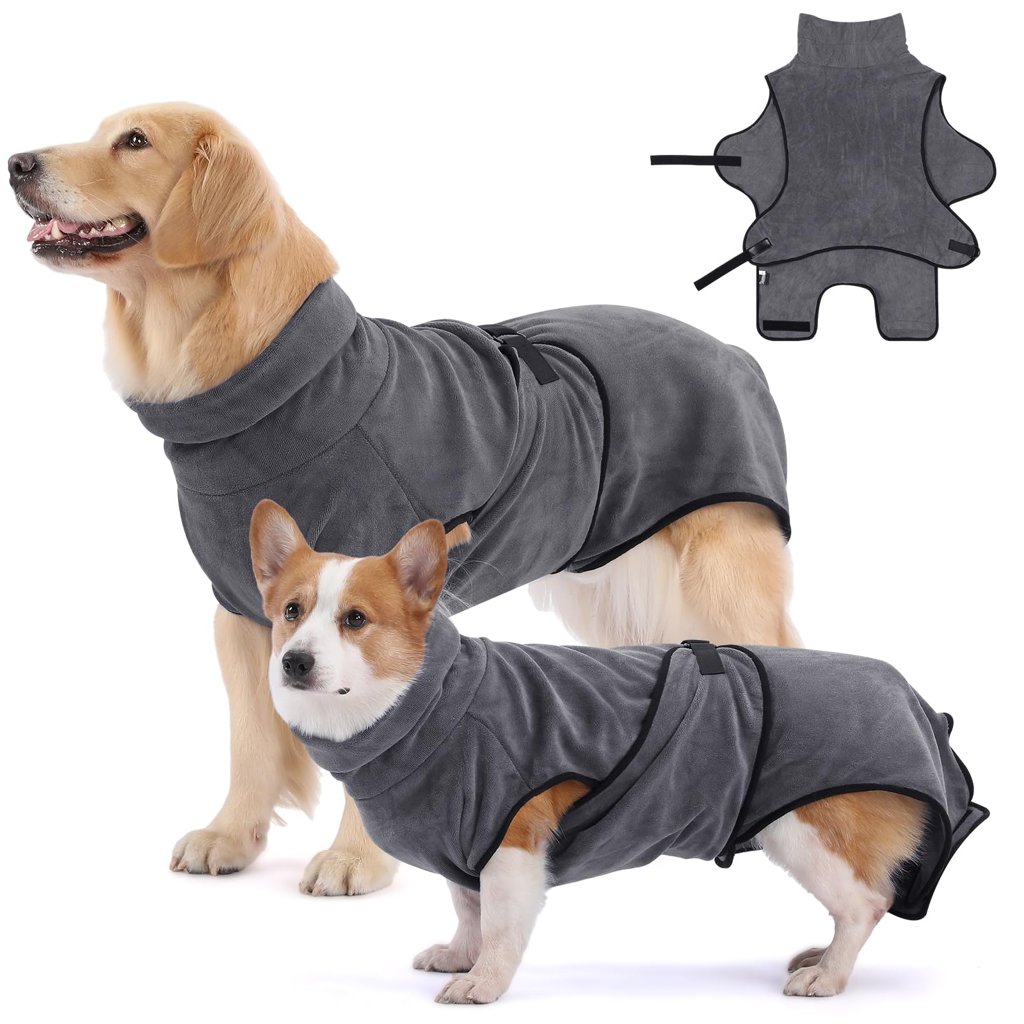 HAPPY HACHI Albornoz para Perros Microfibra Absorbente HAPPY HACHI - Toallas Secadores Rápido- Talla: S