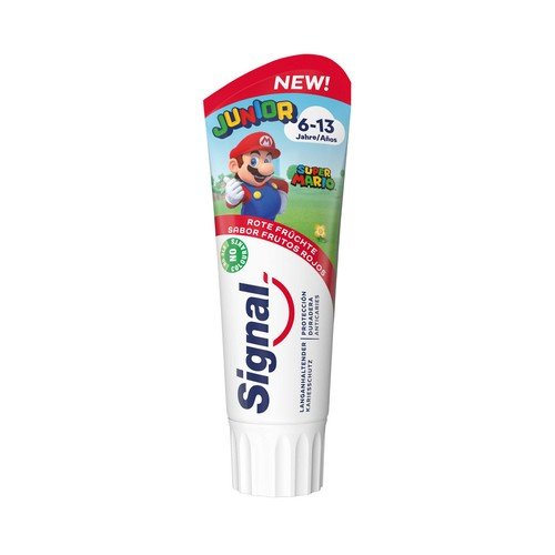Pasta dental infantil Super Mario con sabor a frutos rojos