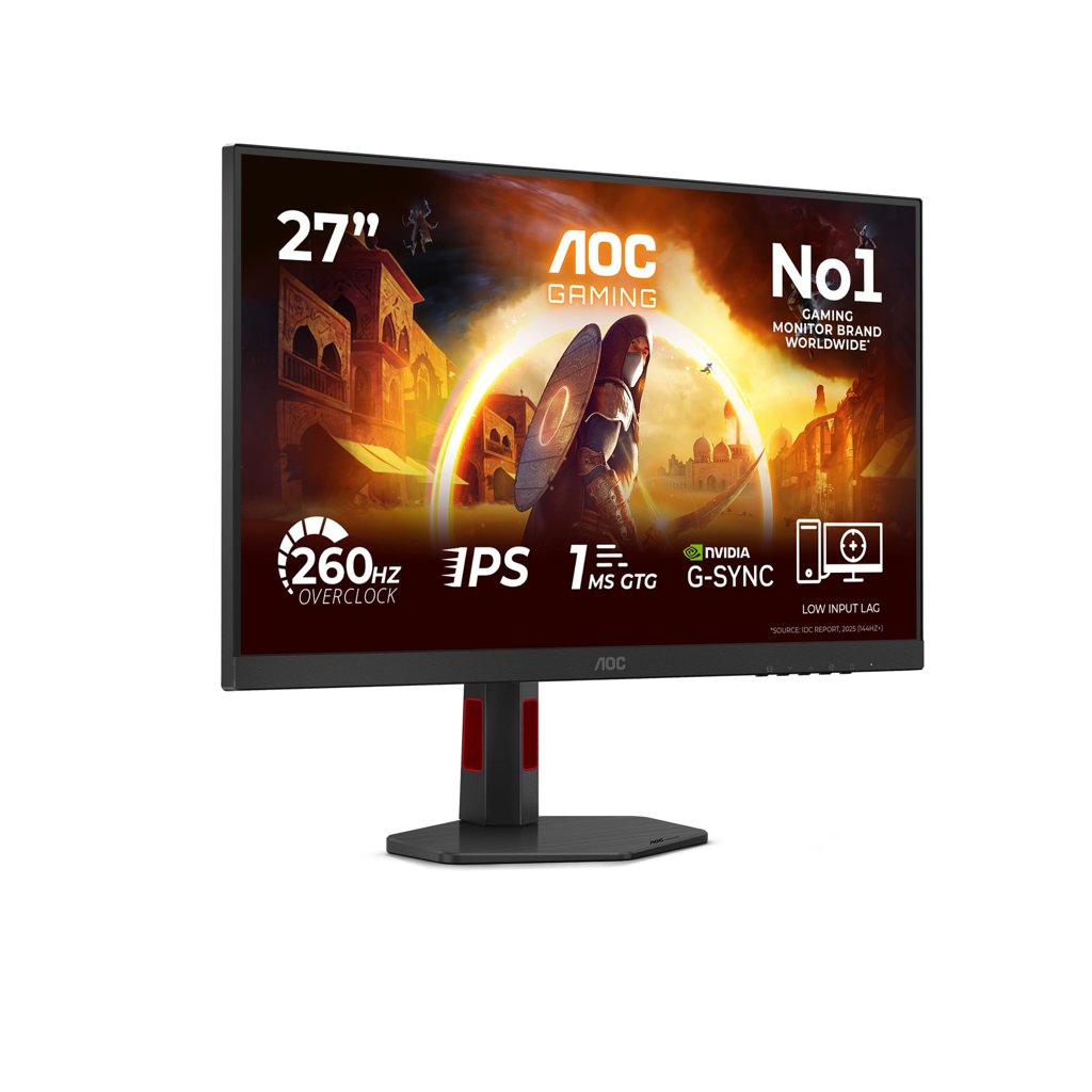 AOC 27G4ZR Gaming Monitor 27 Pulgadas 260Hz Panel Fast IPS, 1ms GtG, HDR10, G-Sync, Altura Ajustable, (1920x10