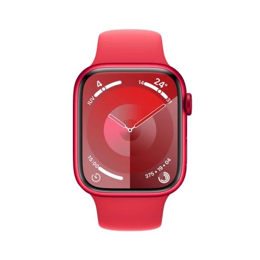 Apple Watch Series 9 GPS + Cellular en rojo, con correa deportiva