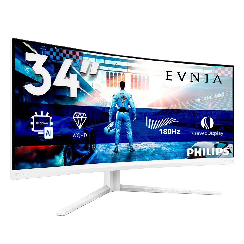 Monitor Philips Evnia 34" WQHD con 180 Hz, HDR400 y altavoces
