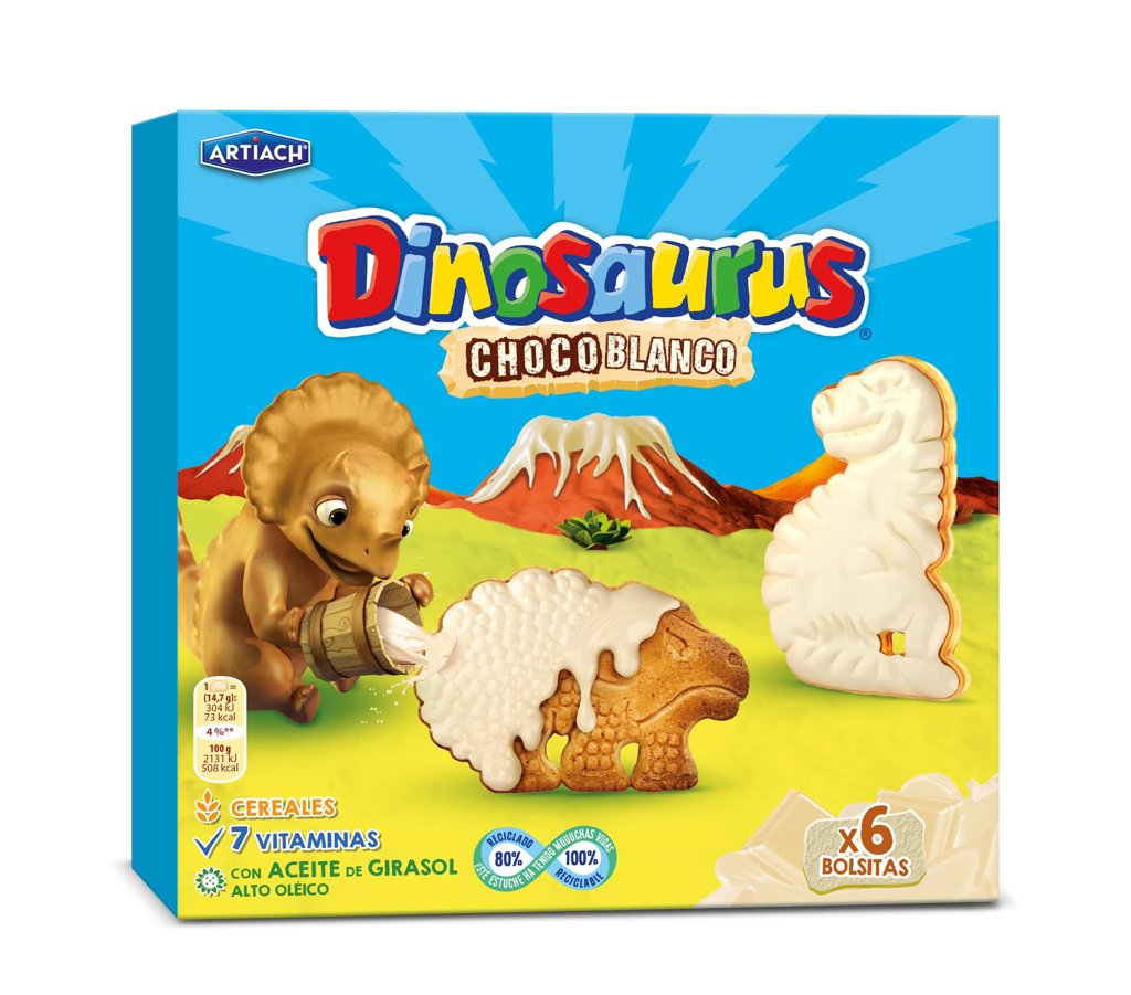 Dinosaurios de chocolate blanco: 6 bolsitas irresistibles