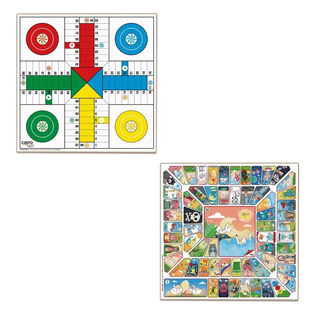 Divertido tablero de madera Parchís y Oca – 33 cm