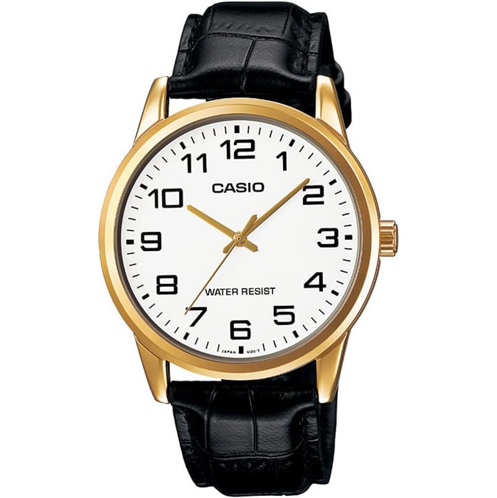Reloj Casio MTP‑V001GL‑7B con correa de piel, elegante y asequible