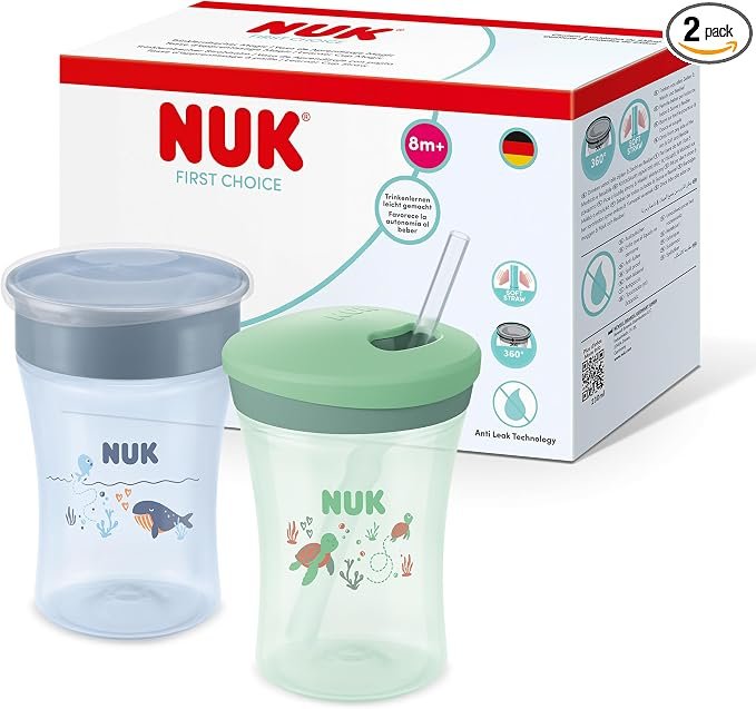Set NUK First Choice: taza mágica y con pajita para bebés