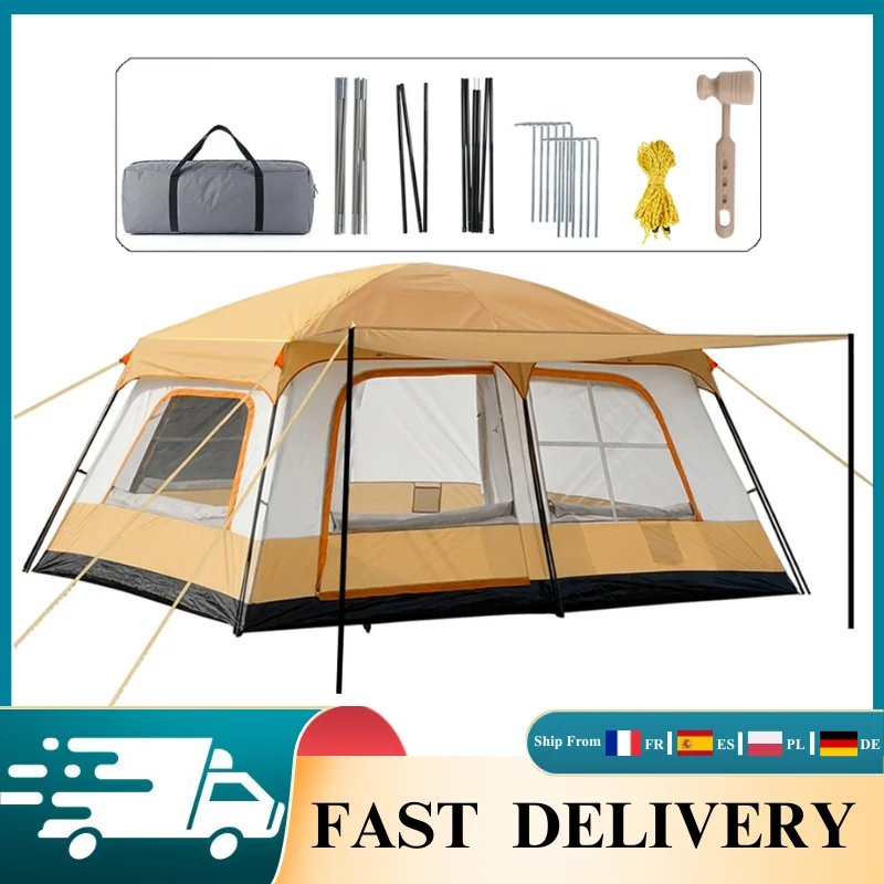Carpa familiar 4-6 personas con 2 habitaciones, impermeable