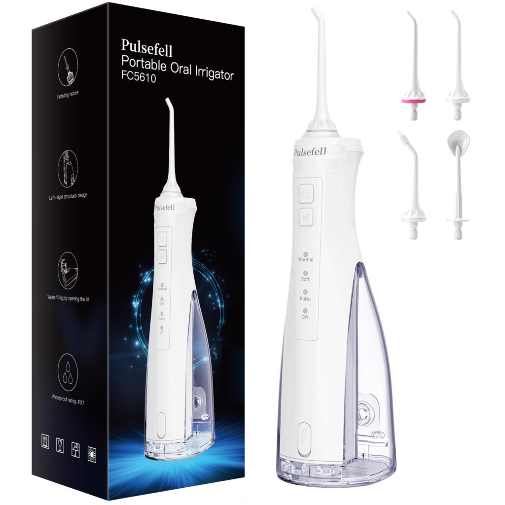 Irrigador bucal recargable portátil de 300 ml: limpieza profunda en cualquier lugar