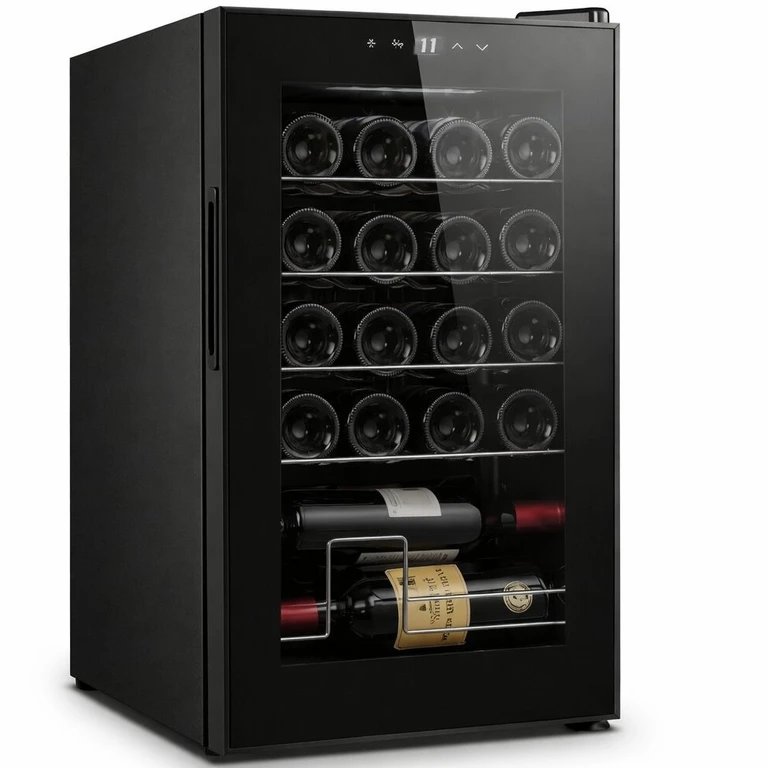 Vinoteca silenciosa de 20 botellas con luz LED y compresor