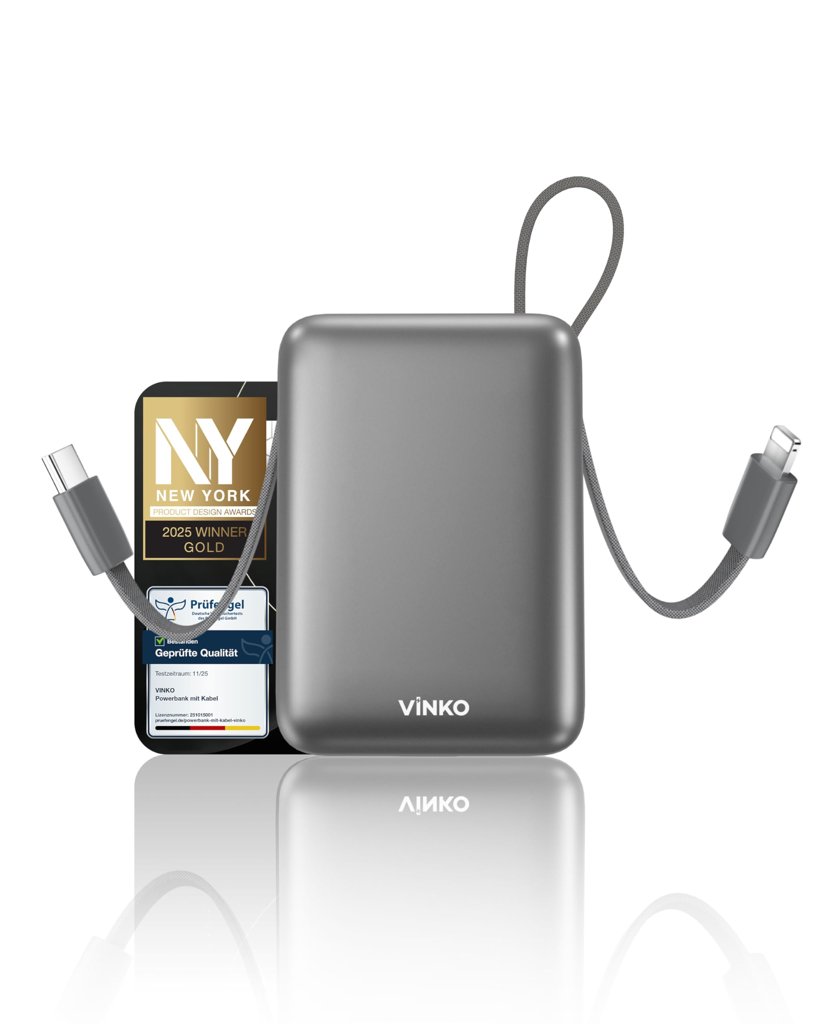 Power Bank 20000mAh, Bateria Portatil Carga Rapida, Cargador Portátil con Cable Carga