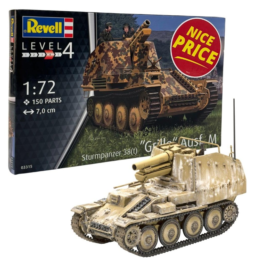 Revell Sturmpanzer 38(t) Grille Ausf. M a escala 1:72 – Kit de modelismo
