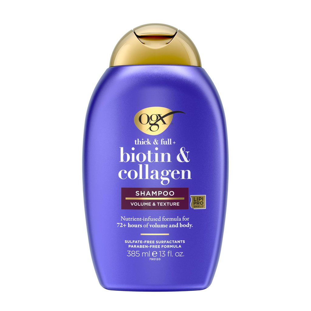 Biotin & Collagen Thick & Full+ Champú Voluminizador, 385 ml Texturizador, 72h de Volumen, Con Biotina y Colág