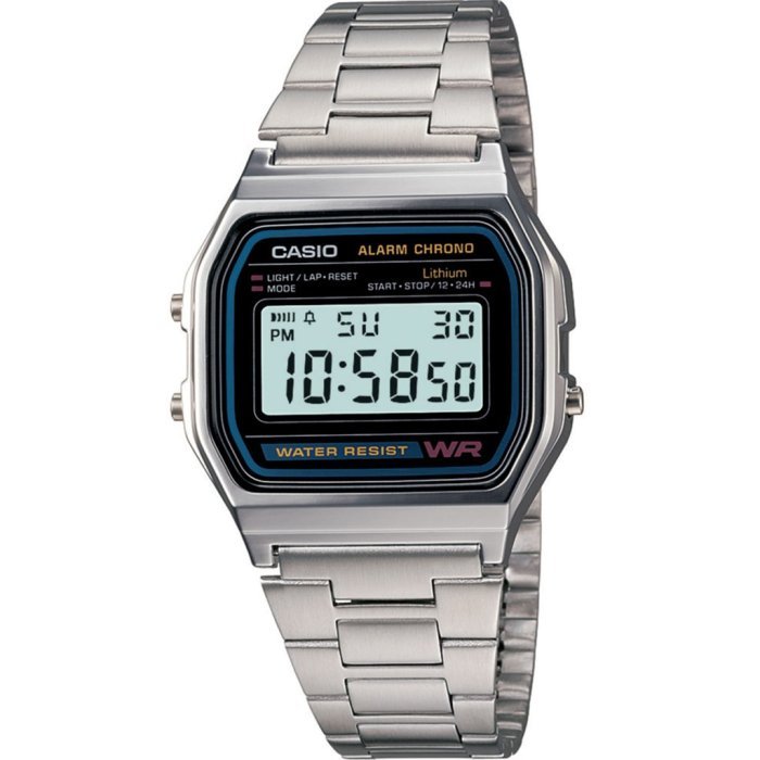 Reloj digital Casio Vintage A158WA-1DF con pulsera de acero