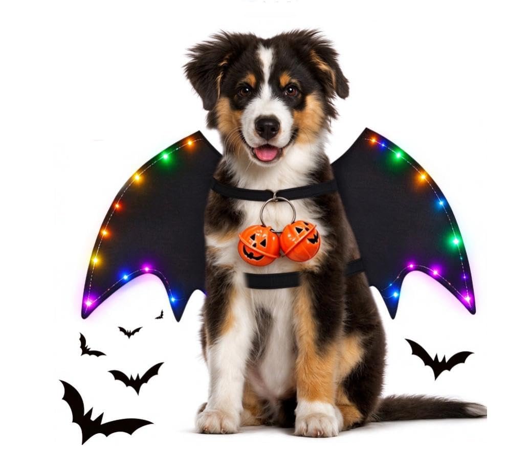 Disfraz de Halloween con alas de murciélago para perros y gatos