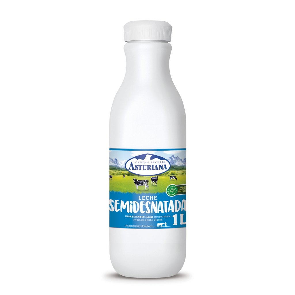 Leche semidesnatada UHT 1 L a 1 € cada botella – Oferta 4×