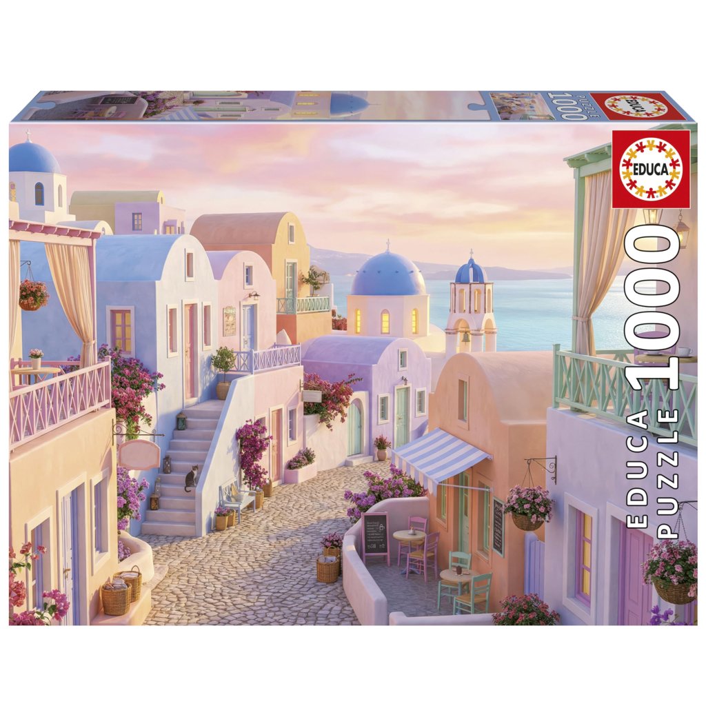 Puzzle 1000 piezas Santorini: un viaje de ensueño para montar