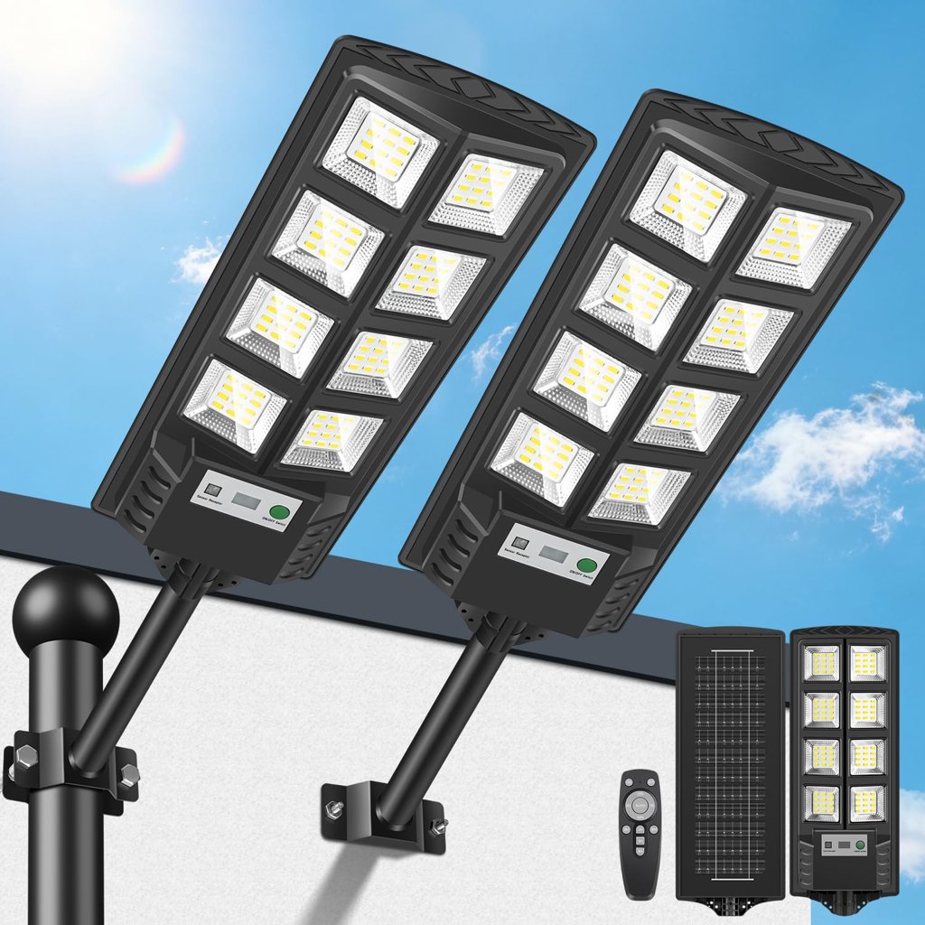 Farolas solares de 600W con sensor de movimiento y control remoto