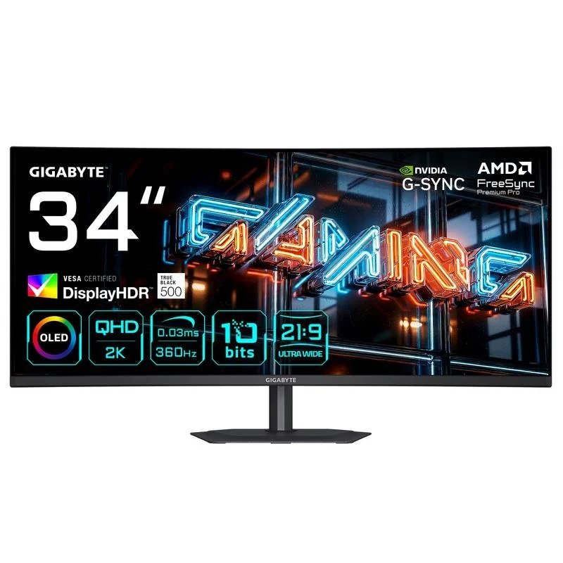 Monitor UltraWide QD‑OLED de 34″ con 360 Hz y ajuste de altura