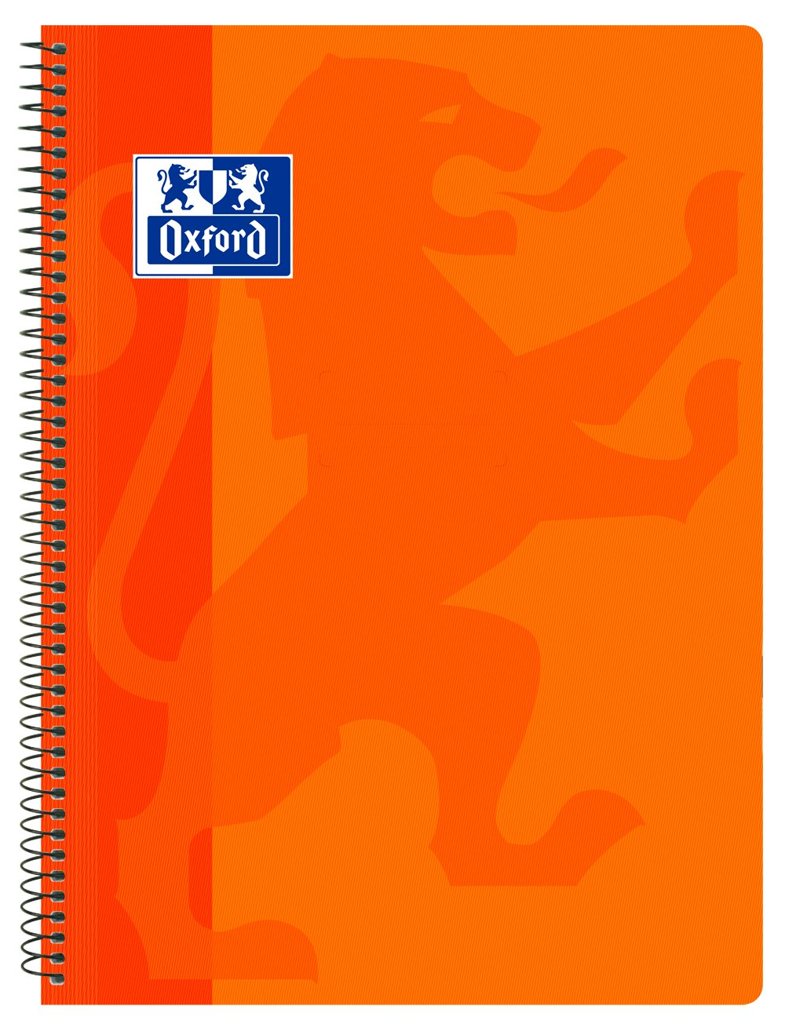Cuaderno Oxford A4 cuadriculado con cubierta plástica naranja – 50% OFF