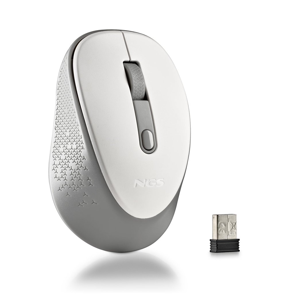Ratón inalámbrico NGS Dew blanco: ergonomía y silencio al mejor precio
