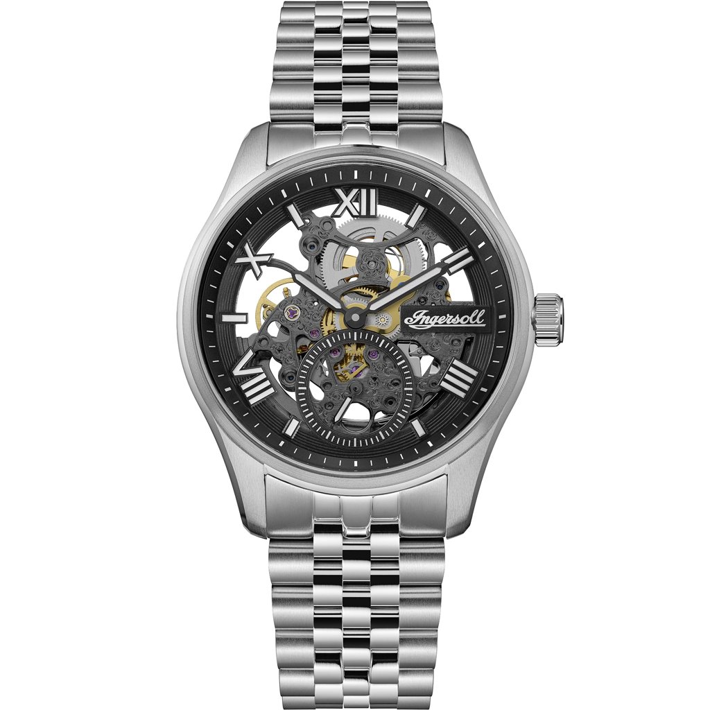 Reloj automático The Maverick 48 mm con esfera esqueleto y pulsera de acero
