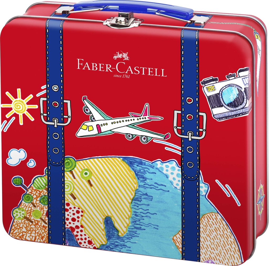 Kit de viaje Faber‑Castell: 40 rotuladores Connector en práctica maleta