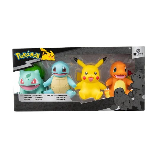 Pack de 4 figuras vinilo Pokémon: Pikachu y sus amigos